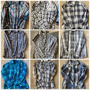 MEN'S LONG SLEEVE BUTTON DOWN SHIRT SZ. XL (9 LOT)